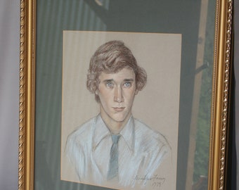 Framed Pastel Portrait of a Boy (Marcus)