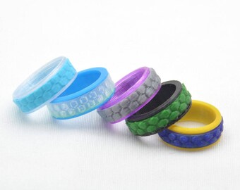 Spinner Fidget ring, Honeycomb Pattern - 3D printed, Customizable.