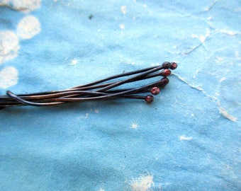set of 10 rods forged oxidized patinated antique 0.9 mm x 5 cm - 6 days preparation time.