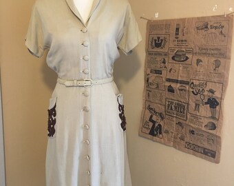 1940s Day Dress - Antique Dress
