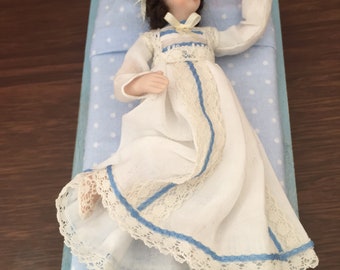 REDUCED-OOAK 1/12 th scale dolls house doll-Afternoon nap
