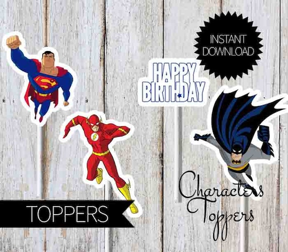 SuperHero Justice League Birthday Party Printables Characters