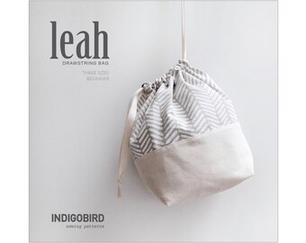 PATTERN, Drawstring Bag, Knitting Bag, PDF Sewing Pattern, Project Bag, Sewing Tutorial, DIY gift