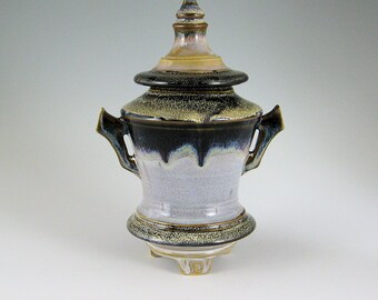 Ceramic Pet Urn, Small Pottery Urn, Hand-thrown urn (#25)