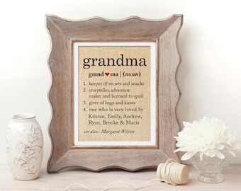 Definition of Grandma Gift for Grandmother Gift Mothers Day Gift for Grandma Gifts for Grandma Definition Gifts for Grandma Birthday Gift