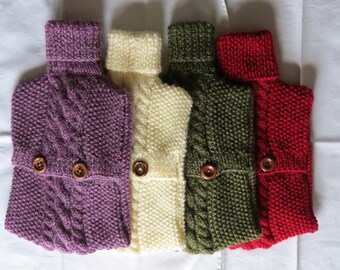 Hot Water Bottle Hand Knitted with Alpaca Wool