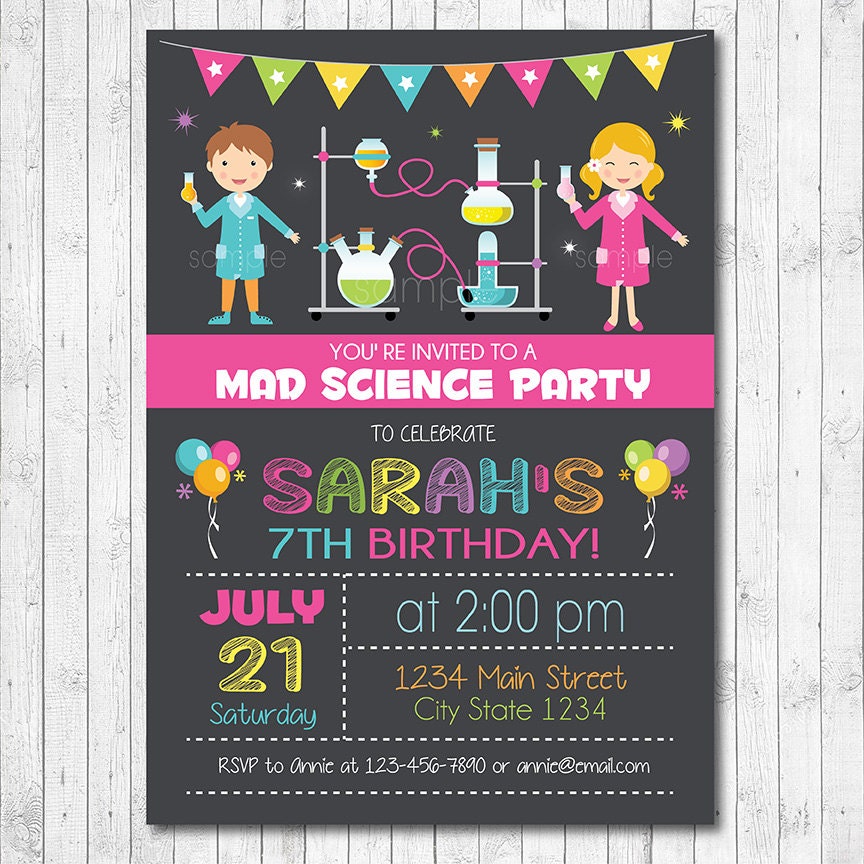 Mad Scientist Party Invitations Free 6