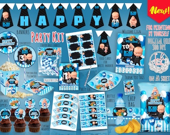 Boss Baby Party Kit digital, party favors, invitation, Birthday Decoration , Party Decor , printables, supplies