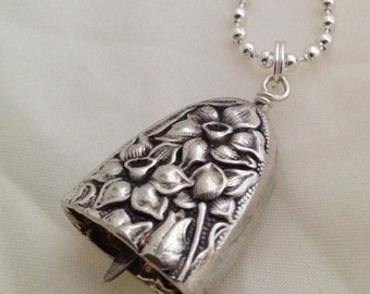 Knife Bell Pendant Narcissus Silverplate Jewelry Vintage Silverplate Knife Spoon Ring