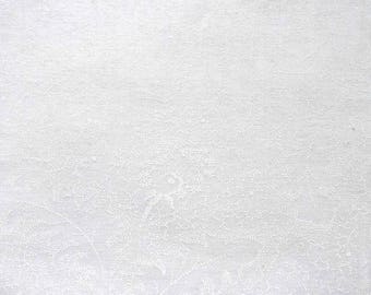 Coupon 114 X 62 cm cotton net white drawing tone on tone