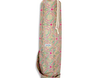 Gold & Neon pink floral Wobble Yoga mat bag
