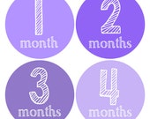 Items similar to Purple New Baby Sticker, Lavender Monthly Age Stickers ...