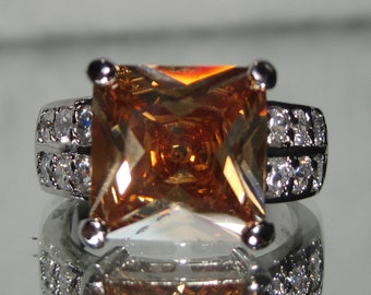 Vintage Sterling Silver Citrine Sz 7 M222