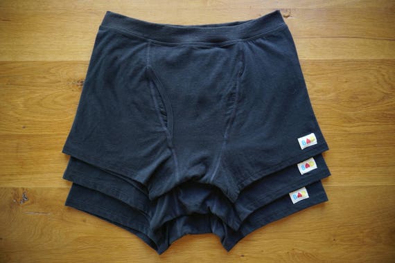 3x Black Organic Cotton And Hemp Boxer Briefs Mens 5380