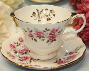 Royal Albert Bone China Teacup and Saucer Set. "Mother" 2 Sets Available.