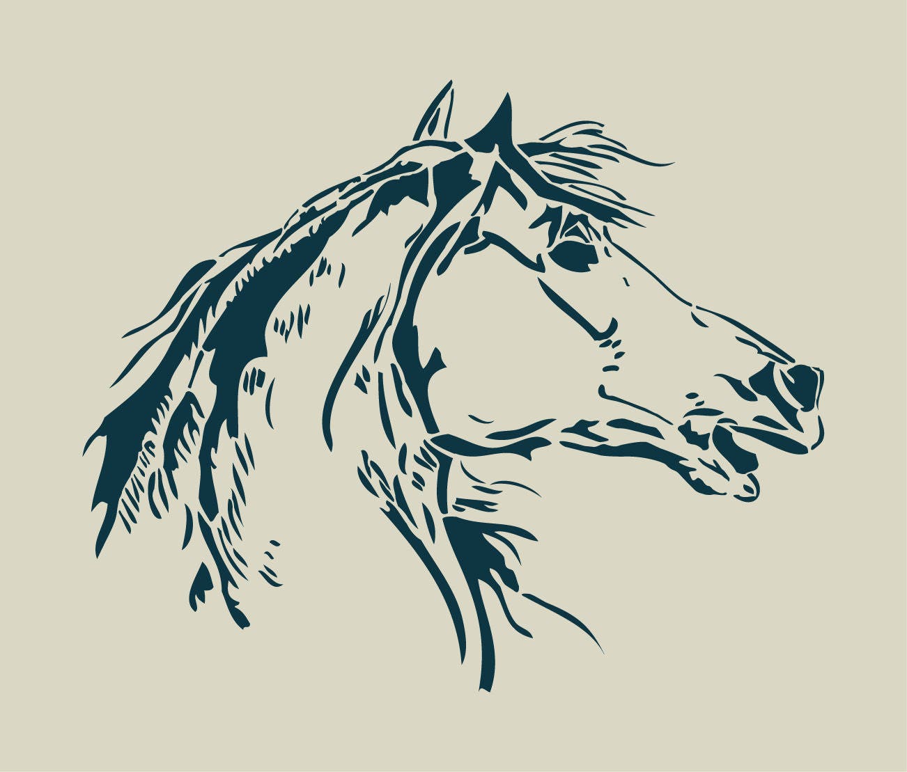 horse horse head ref 135 adhesive vinyl stencil