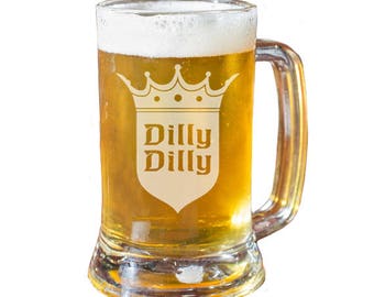 Beer Mug Dilly Dilly, Personalized Beer Mug, Groomsmen Beer Mug, Husband Gift, Boyfriend Gift, Beer Glass