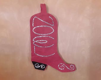 Vintage Cowboy Boot Christmas Stocking