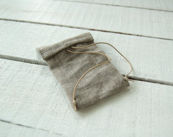 mini doll backpack, Natural Color made in France non dyed Linen , accessories for soft handmade art doll