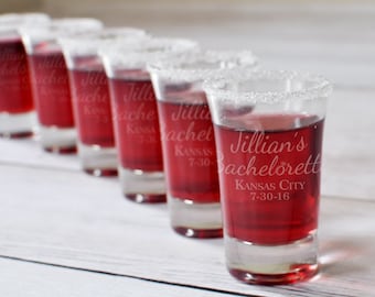 7 Personalized Shot Glasses - Bachelorette Shot Glass - Bachelorette Party - Wedding Shot Glass - Bridal Party Gift - Bachelorette Weekend