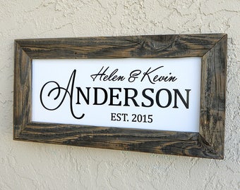 Custom Wedding Sign. Custom Family Name Sign. Custom Sign. Established Family Name Sign. Rustic Signs. Wedding Sign. 20x10