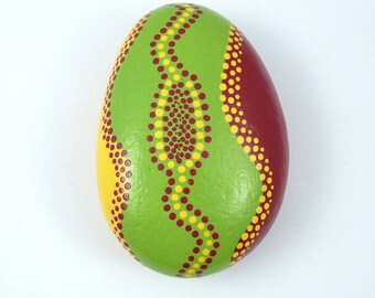 Painted stone - Rock Art - Dotted Stone - Collectibles - Home Decor - Paper Weight - Garden Decoration - Stone art - Y 80