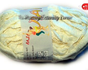 Ruffle yarn, lambada lame, flamenco fantasy sashay yarn off white (21) Ribbon mesh yarn with metal thread. Glitter silver thread yarn. SALE.