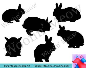 Bunny Rabbit SVG, Bunny Silhouettes, Rabbit Vector Clipart, Bunny Clipart, Easter Bunnies SVG, Rabbit Digital Clipart, Instant Download