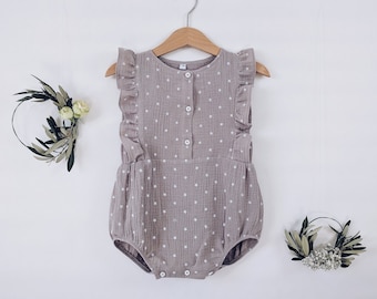 muslin baby romper, baby outfit, baby playsuit, baby suit, muslin romper, baby shower, baby clothes, newborn clothes, organic cloth