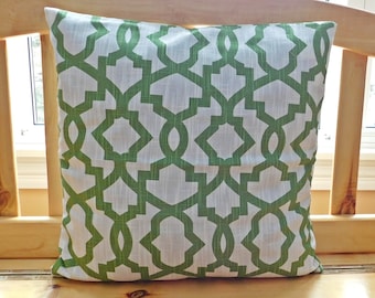 Decorative Pillows - Geometric Pillow Case - Cushion Cover - Pillow Cover - Home Decor Pillow - Throw Pillows - Green and White Pillow Case