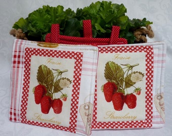 Fresh Strawberries Pot Holders