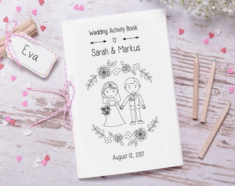 Personalized Wedding Activity Book - Printable Download - Wedding Favors - Wedding Coloring Book - Reception Activities for kids