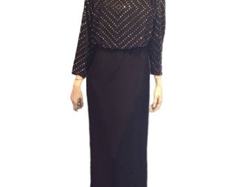 Vintage Evening Gown with Rhinestones