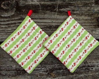 Christmas Rose Pot Holder Set of 2