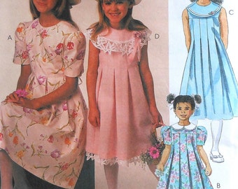 Girls Dress Sewing Pattern UNCUT McCalls 2052 Sizes 6-8