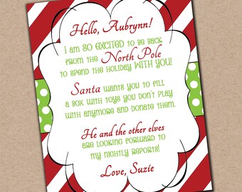 Elf on the Shelf Toy Donation Letter, 8x10, DIGITAL