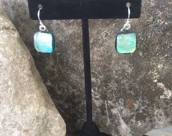 Dichroic fused glass earrings