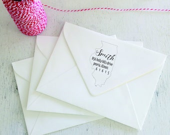 Illinois - State Self-Inking Personalized Return Address Stamp