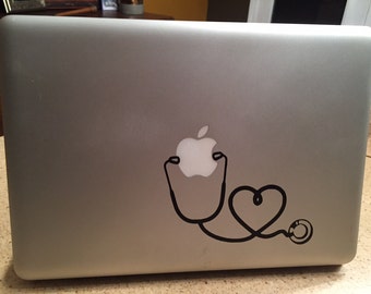 Nurse Heart Stethoscope vinyl decal sticker for Mac laptop, pad, wall...Nursing Student, Nursing graduation gift, new nurse or doctor gift