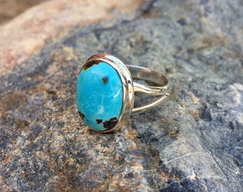 Genuine . Sterling Silver . Arizona . Turquoise . Ring . Size 9 1/2