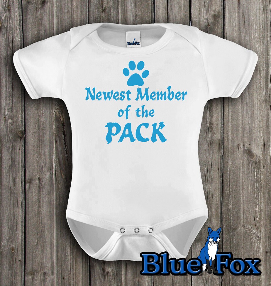 Handmade baby clothing newest member of the pack new baby