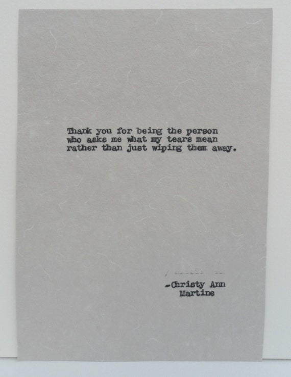Romantic Quotes - Gift - Quote Hand Typed by Writer with Vintage Typewriter