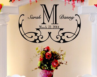 Just Married Wedding Wall Decor Vinyl Sticker Decal 10h