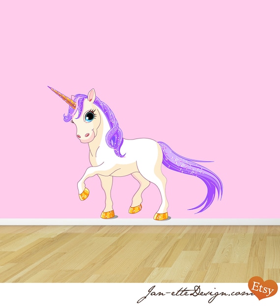 Girls Wall Decal Princess Unicorn Fabric Wall Decal