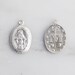 2 Pieces - Sterling Silver Virgin Mary Charm / Miraculous Medal Necklace Charm / Virgin Mary Pendant / Silver Medallion Charm / Wholesale