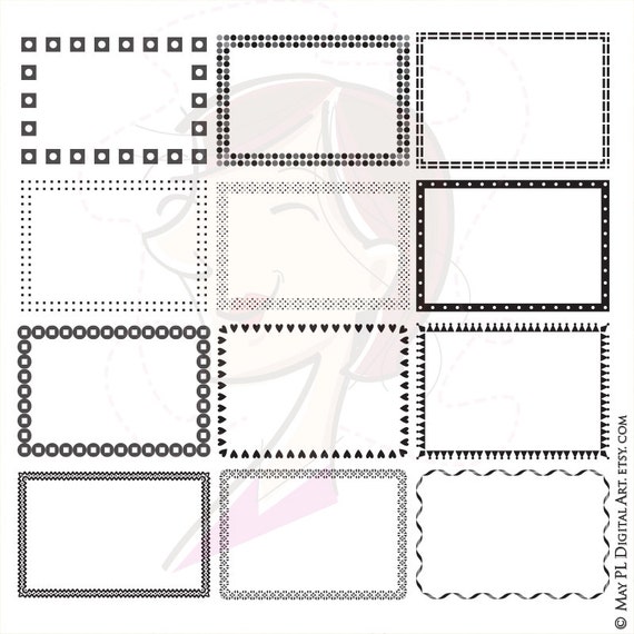 Download Items similar to Digital Frame Modern Borders VECTOR Clip ...