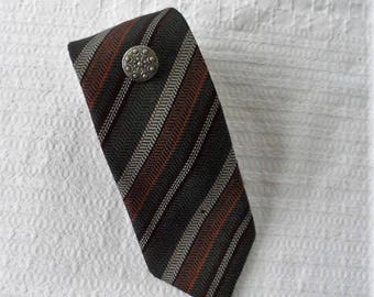 VINTAGE 1970s Diagonal Striped Reine Wool Tie Made in Germany/Dress Tie/Vintage New Tie/Woolen Tie For Men/Suit n Shirt Accessory 4 Men