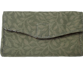 Green Wallet, Ladies Wallet, Vegan Wallet, Womens Wallet, Card Wallet, Fabric Wallet, Phone Wallet, Phone Case, Slim Wallet, Gift for her
