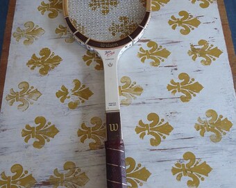 Vintage Butch Buchholtz Wilson Tennis Racquet Signature 4 5/8 Fairway Leather Grip Gut