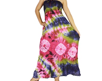 Smocked tie dye off shoulder dress tie dye cotton 2 in 1 boho tube dress maxi summer sundress comfy beach casual dress long skirt (402)